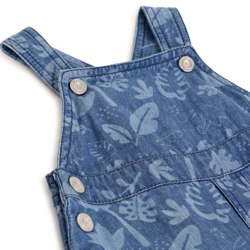 Boys Medium Blue Printed Short Dungaree image number 2